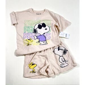 PEANUTS SNOOPY KIDS TEE/SHORTS SET SIZE 5T